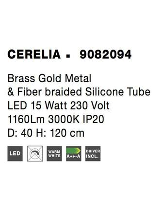 NOVA LUCE závěsné svítidlo CERELIA mosazný zlatý kov a silikonová trubice LED 15W 230V 3000K IP20 9082094