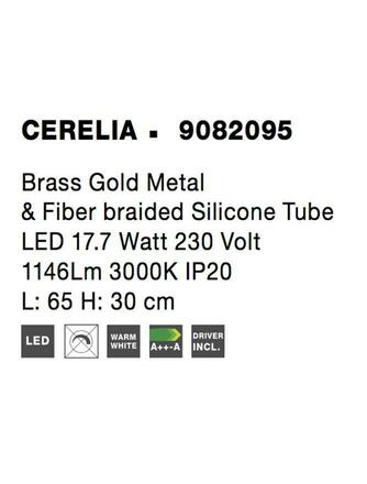 NOVA LUCE stropní svítidlo CERELIA mosazný zlatý kov a silikonová trubice LED 17.7W 230V 3000K IP20 9082095