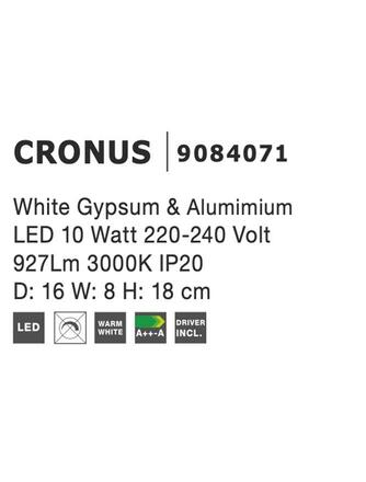 Nova Luce Dekorativní nástěnné LED osvětlení Cronus - 10 W, 927 lm, 165 x 180 x 80 mm NV 9084071