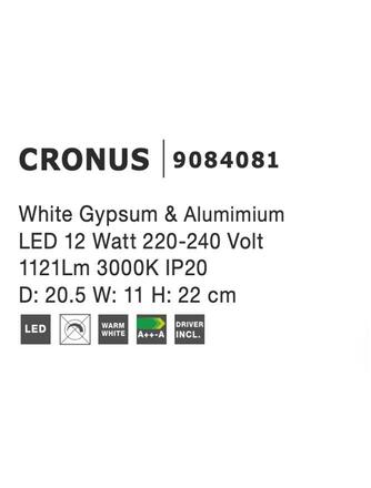 Nova Luce Dekorativní nástěnné LED osvětlení Cronus - 12 W, 1121 lm, 205 x 220 x 110 mm NV 9084081