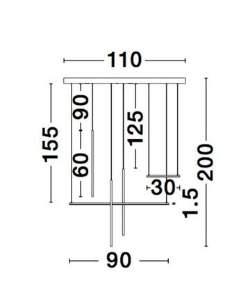 NOVA LUCE závěsné svítidlo ELETTRA černý hliník LED 35W 230V 3000K IP20 9088105