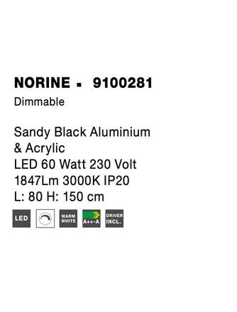 NOVA LUCE závěsné svítidlo NORINE černý hliník a akryl LED 60W 230V 3000K IP20 stmívatelné 9100281