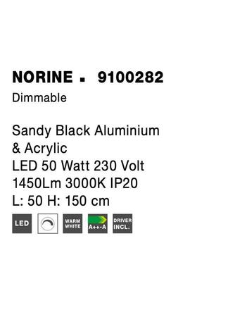 NOVA LUCE závěsné svítidlo NORINE černý hliník a akryl LED 50W 230V 3000K IP20 stmívatelné 9100282