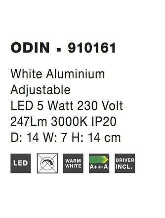 Nova Luce Kovové nástěnné LED svítidlo Odin s možností vyklopení - pr. 140 x 70 mm, 5 W, bílá NV 910161