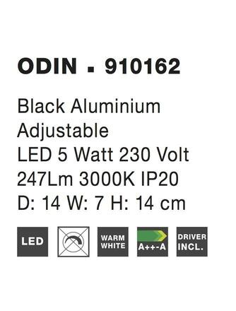 Nova Luce Kovové nástěnné LED svítidlo Odin s možností vyklopení - pr. 140 x 70 mm, 5 W, černá NV 910162