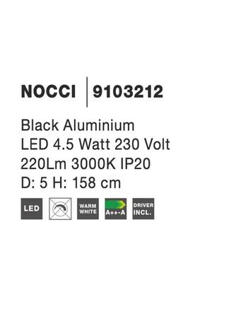 Nova Luce Elegantní závěsné LED svítidlo Nocci - 4,5 W, 220 lm, černá NV 9103212