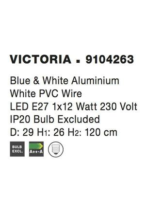 NOVA LUCE závěsné svítidlo VICTORIA modrý a bílý hliník bílý PVC kabel E27 1x12W IP20 bez žárovky 9104263
