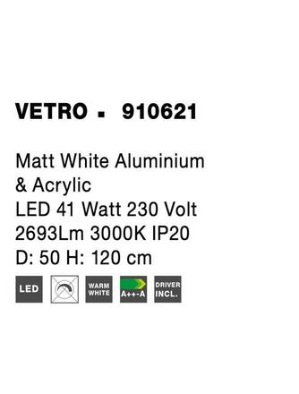 NOVA LUCE závěsné svítidlo VETRO matný bílý hliník a akryl LED 41W 230V 3000K IP20 910621