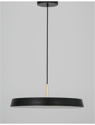 NOVA LUCE závěsné svítidlo VETRO matný černý hliník a akryl LED 41W 230V 3000K IP20 910622