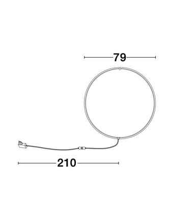 NOVA LUCE nástěnné svítidlo RING černý hliník a akryl černý kabel LED 28W 230V 3000K IP20 stmívatelné 9108311