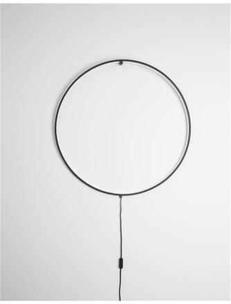NOVA LUCE nástěnné svítidlo RING černý hliník a akryl černý kabel LED 18W 230V 3000K IP20 stmívatelné 9108312