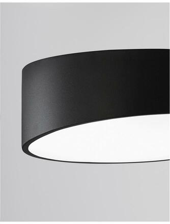 NOVA LUCE stropní svítidlo MAGGIO černý hliník matný bílý akrylový difuzor LED 30W 230V 3000K IP20 9111261