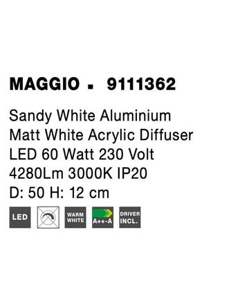 NOVA LUCE stropní svítidlo MAGGIO bílý hliník matný bílý akrylový difuzor LED 60W 230V 3000K IP20 9111362