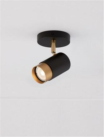 NOVA LUCE bodové svítidlo POGNO černá a zlatý hliník GU10 1x10W IP20 220-240V bez žárovky 9111432