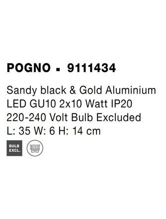 NOVA LUCE bodové svítidlo POGNO černá a zlatý hliník GU10 2x10W IP20 220-240V bez žárovky 9111434
