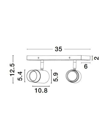 NOVA LUCE bodové svítidlo POGNO černá a zlatý hliník GU10 2x10W IP20 220-240V bez žárovky 9111434