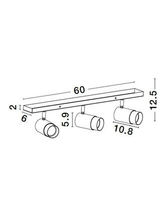 NOVA LUCE bodové svítidlo POGNO černá a zlatý hliník GU10 3x10W IP20 220-240V bez žárovky 9111435