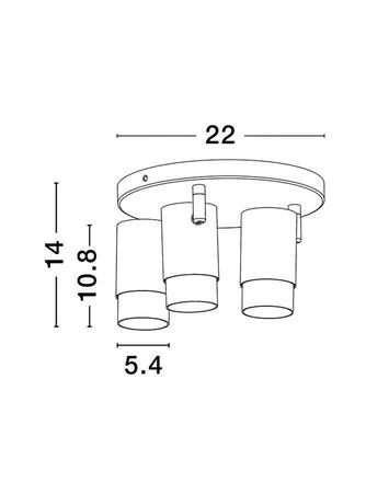 NOVA LUCE bodové svítidlo POGNO černá a zlatý hliník GU10 3x10W IP20 220-240V bez žárovky 9111438