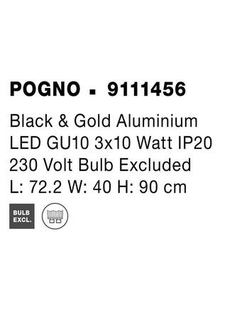NOVA LUCE závěsné svítidlo POGNO černá a zlatý hliník GU10 3x10W IP20 230V bez žárovky 9111456