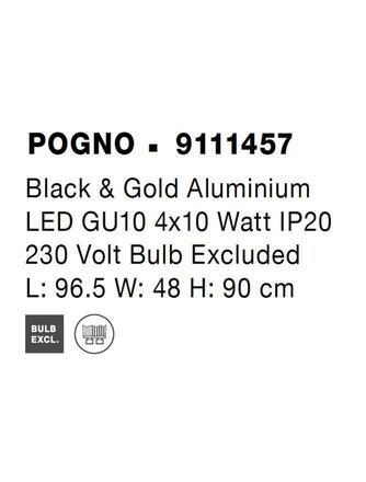 NOVA LUCE závěsné svítidlo POGNO černá a zlatý hliník GU10 4x10W IP20 230V bez žárovky 9111457