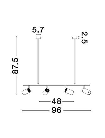 NOVA LUCE závěsné svítidlo POGNO černá a zlatý hliník GU10 4x10W IP20 230V bez žárovky 9111459