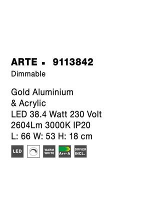 NOVA LUCE stropní svítidlo ARTE zlatý hliník a akryl LED 38.4W 230V 3000K IP20 stmívatelné 9113842