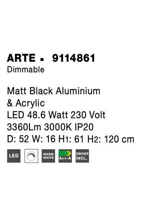 NOVA LUCE závěsné svítidlo ARTE matný černý hliník a akryl LED 48.6W 230V 3000K IP20 stmívatelné 9114861