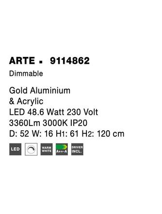 NOVA LUCE závěsné svítidlo ARTE zlatý hliník a akryl LED 48.6W 230V 3000K IP20 stmívatelné 9114862
