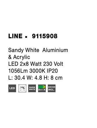 NOVA LUCE nástěnné svítidlo LINE bílý hliník a akryl LED 2x8W 230V 3000K IP20 9115908