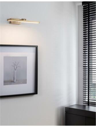 NOVA LUCE nástěnné svítidlo nad obrazy MARNELL antický mosazný kov a akryl LED 12W 230V 3000K IP20 9117301
