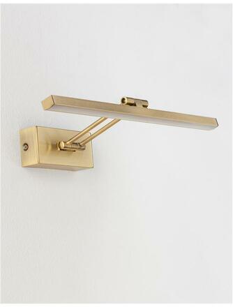 NOVA LUCE nástěnné svítidlo nad obrazy MARNELL antický mosazný kov a akryl LED 12W 230V 3000K IP20 9117301