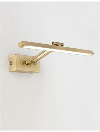 NOVA LUCE nástěnné svítidlo nad obrazy MARNELL antický mosazný kov a akryl LED 12W 230V 3000K IP20 9117301
