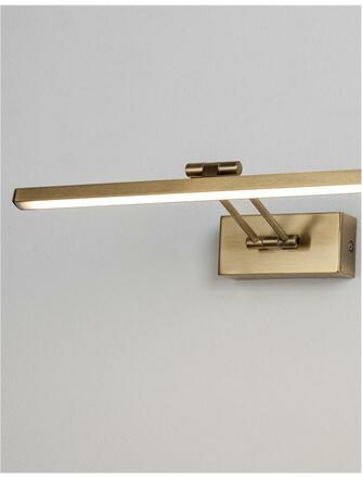NOVA LUCE nástěnné svítidlo nad obrazy MARNELL antický mosazný kov a akryl LED 12W 230V 3000K IP20 9117301