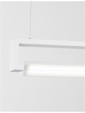 NOVA LUCE závěsné svítidlo LINE bílý hliník a akryl rotační LED 38W 230V 3000K IP20 9117338