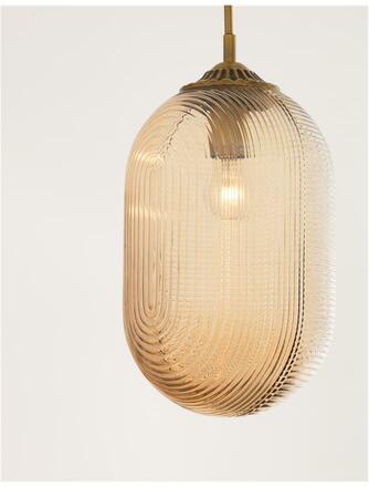 NOVA LUCE závěsné svítidlo ATHENA šampaň sklo mosazný kov E27 1x12W 230V IP20 bez žárovky 9119111