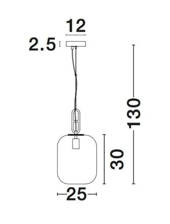 Nova Luce Originální závěsné svítidlo Hunter se stínidlem z kouřového skla - 1 x 40 W, pr. 250 x 300 mm NV 9120668