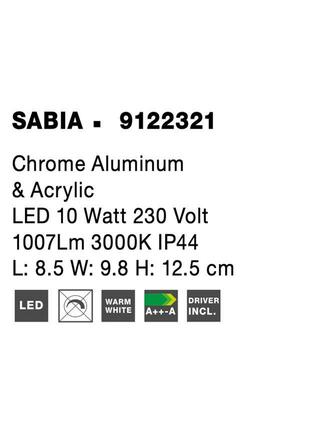 NOVA LUCE nástěnné svítidlo SABIA chrom hliník a akryl LED 10W 220-240V 3000K IP44 9122321