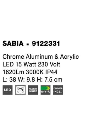 NOVA LUCE nástěnné svítidlo nad zrcadlo SABIA chrom hliník a akryl LED 15W 220-240V 3000K IP44 9122331