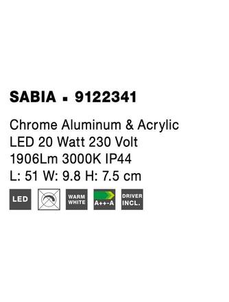 NOVA LUCE nástěnné svítidlo nad zrcadlo SABIA chrom hliník a akryl LED 20W 220-240V 3000K IP44 9122341