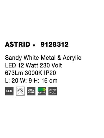 NOVA LUCE nástěnné svítidlo ASTRID bílý kov a akryl LED 12W 220-240V 3000K IP20 9128312
