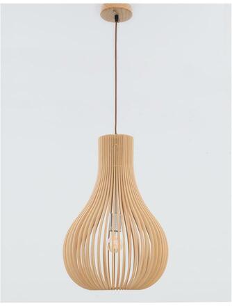 NOVA LUCE závěsné svítidlo SOHO přírodní dřevo hnědý textilní kabel dřevěná rozeta E27 1x12W 230V IP20 bez žárovky 9138061