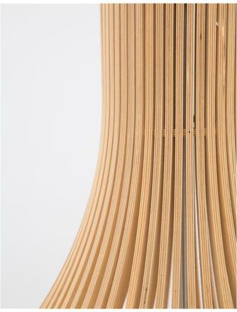 NOVA LUCE závěsné svítidlo SOHO přírodní dřevo hnědý textilní kabel dřevěná rozeta E27 1x12W 230V IP20 bez žárovky 9138061