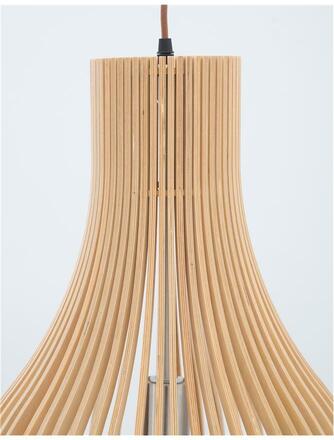NOVA LUCE závěsné svítidlo SOHO přírodní dřevo hnědý textilní kabel dřevěná rozeta E27 1x12W 230V IP20 bez žárovky 9138061