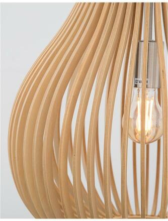 NOVA LUCE závěsné svítidlo SOHO přírodní dřevo hnědý textilní kabel dřevěná rozeta E27 1x12W 230V IP20 bez žárovky 9138061