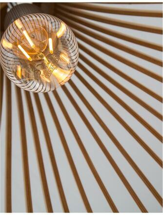 NOVA LUCE závěsné svítidlo SOHO přírodní dřevo hnědý textilní kabel dřevěná rozeta E27 1x12W 230V IP20 bez žárovky 9138061