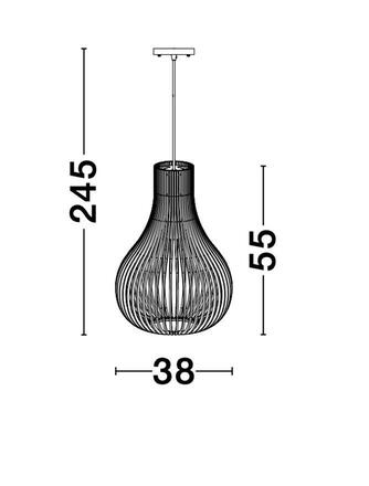 NOVA LUCE závěsné svítidlo SOHO přírodní dřevo hnědý textilní kabel dřevěná rozeta E27 1x12W 230V IP20 bez žárovky 9138061