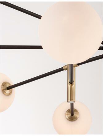 NOVA LUCE závěsné svítidlo VITRA saténový zlatý a černý kov bílé opálové sklo G9 8x5W 220V IP20 bez žárovky 9143308
