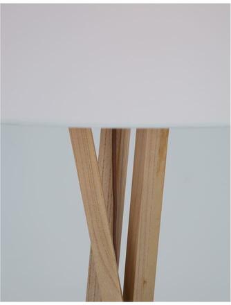 NOVA LUCE stojací lampa SALINO stínidlo slonovinová bílá přírodní dřevo E27 1x12W 230V IP20 bez žárovky 9145071