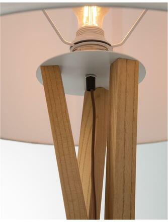 NOVA LUCE stojací lampa SALINO stínidlo slonovinová bílá přírodní dřevo E27 1x12W 230V IP20 bez žárovky 9145071