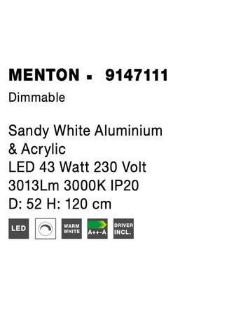 NOVA LUCE závěsné svítidlo MENTON bílý hliník a akryl LED 43W 230V 3000K IP20 stmívatelné 9147111